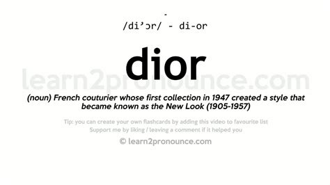 pronunciation dior|iann Dior pronunciation.